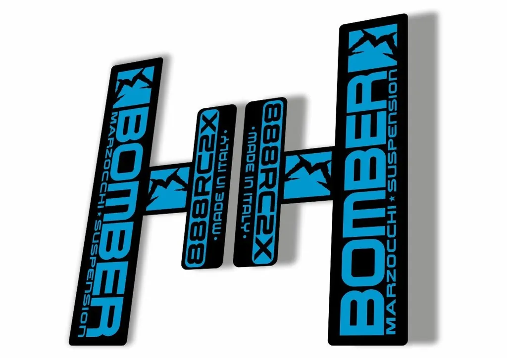 Marzocchi Bomber 888 RC2X 2006 Fork Suspension Sticker Decal Kit Adhesive Blue