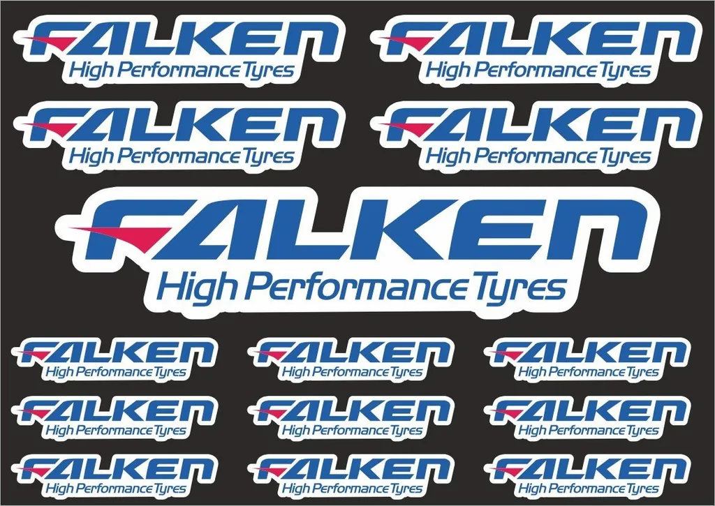 FALKEN TYRES Decal Set Quality Sticker Vinyl Graphic Logo Adhesive Kit 14 Pcs