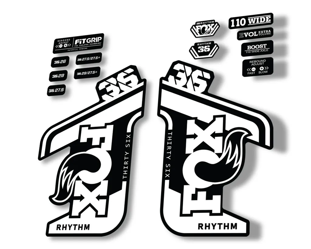 FOX 36 RHYTHM 2021 Forks Suspension Factory Decal Sticker Adhesive White