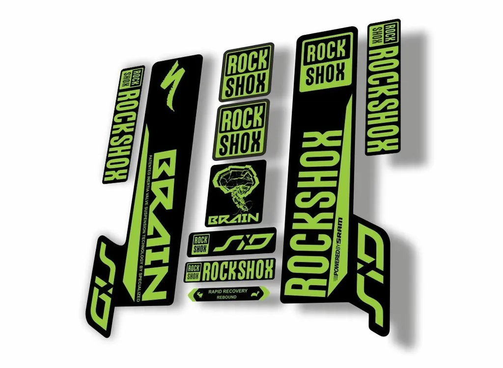 Rock Shox SID Brain 2018 Mountain Bike Cycling Decal Sticker Adhesive Green