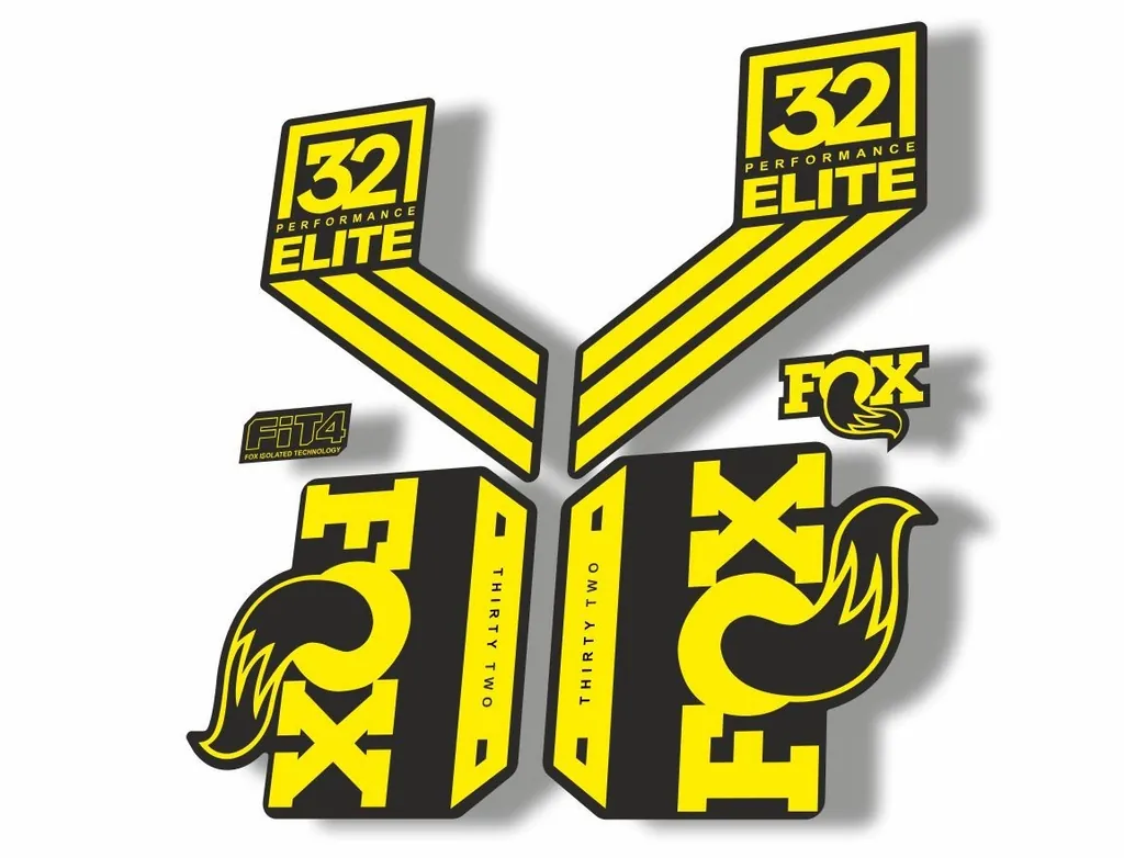 FOX 32 Elite Performance 2017-18 Fork Suspension Factory Decal Stickers Yellow