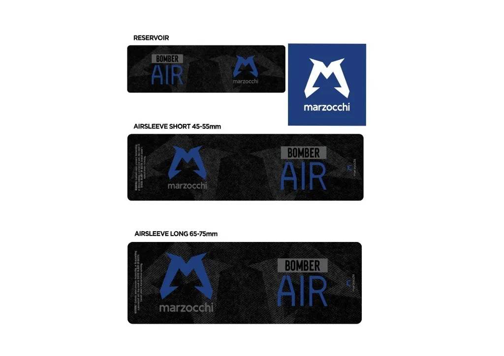 Marzocchi Bomber Air 2024 Rear Shock Sticker Decal Kit Adhesive Dark Blue