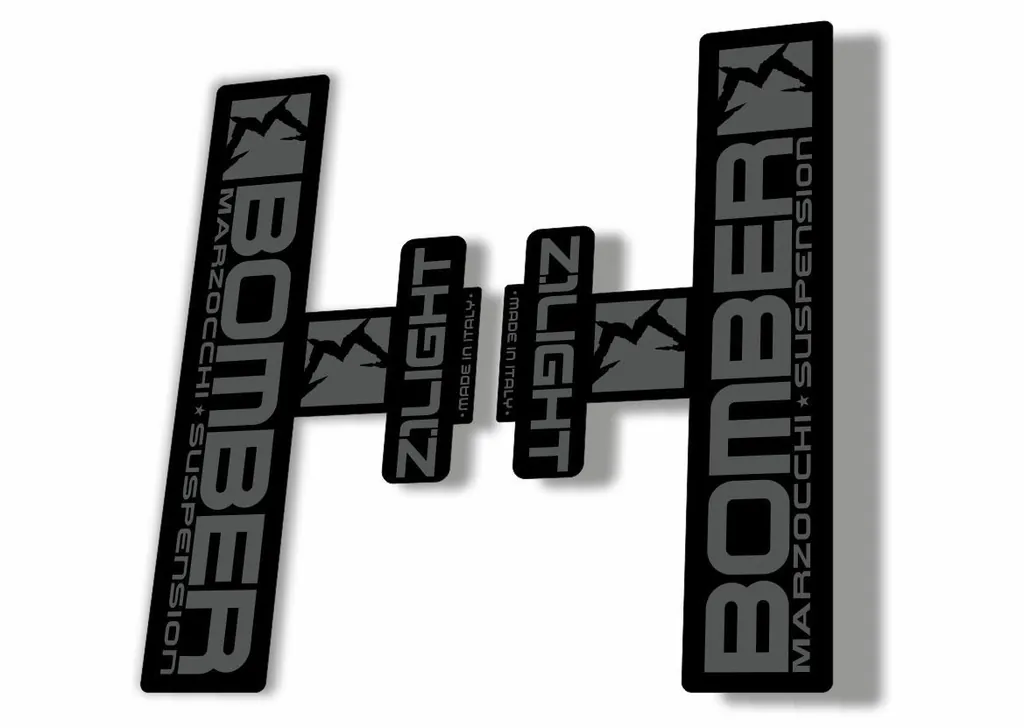 Marzocchi Bomber Z1 Light 2006 Fork Suspension Sticker Decal Kit Adhesive Gray