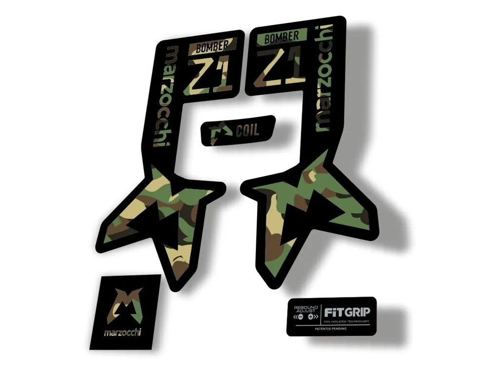 Marzocchi Bomber Z1 2025 2025 Fork Suspension Sticker Decal KitAdhesive Camo