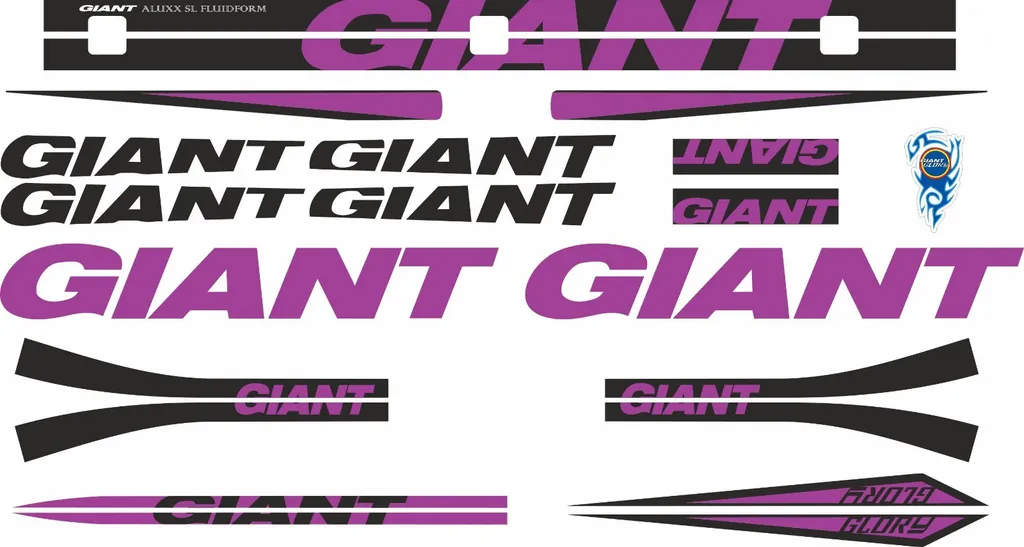 Bicycle Vinyl Stickers – Fits GIANT GLORY Bike Frames – Purple