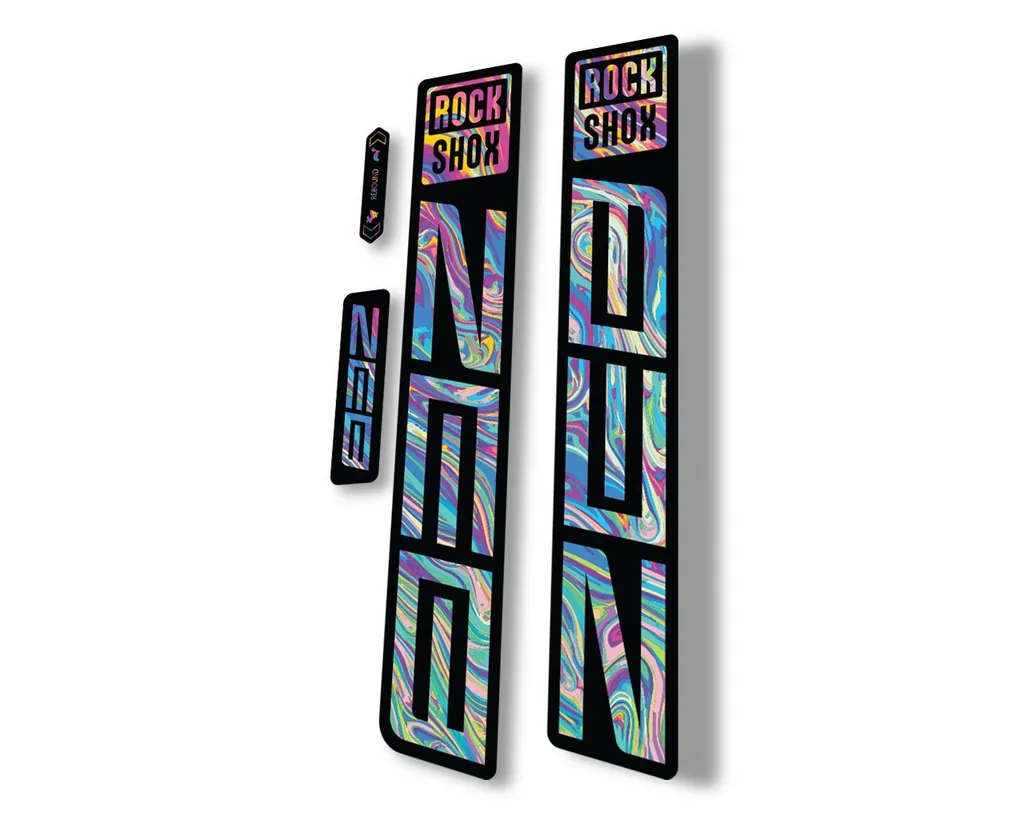 Rock Shox ZEB R 2021 Mountain Bike Cycling Decal Sticker Adhesive Oil Slick 1
