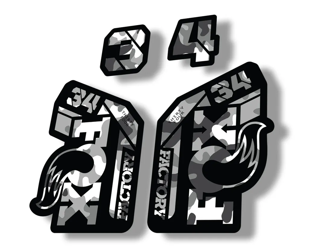 FOX 34 2021 Factory Forks Suspension Decal Sticker White Camo