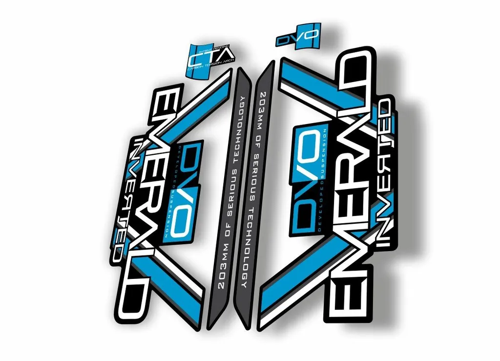 DVO 2016 EMERALD 27.5 - 29 Fork Suspension Sticker Decal Kit Adhesive Blue