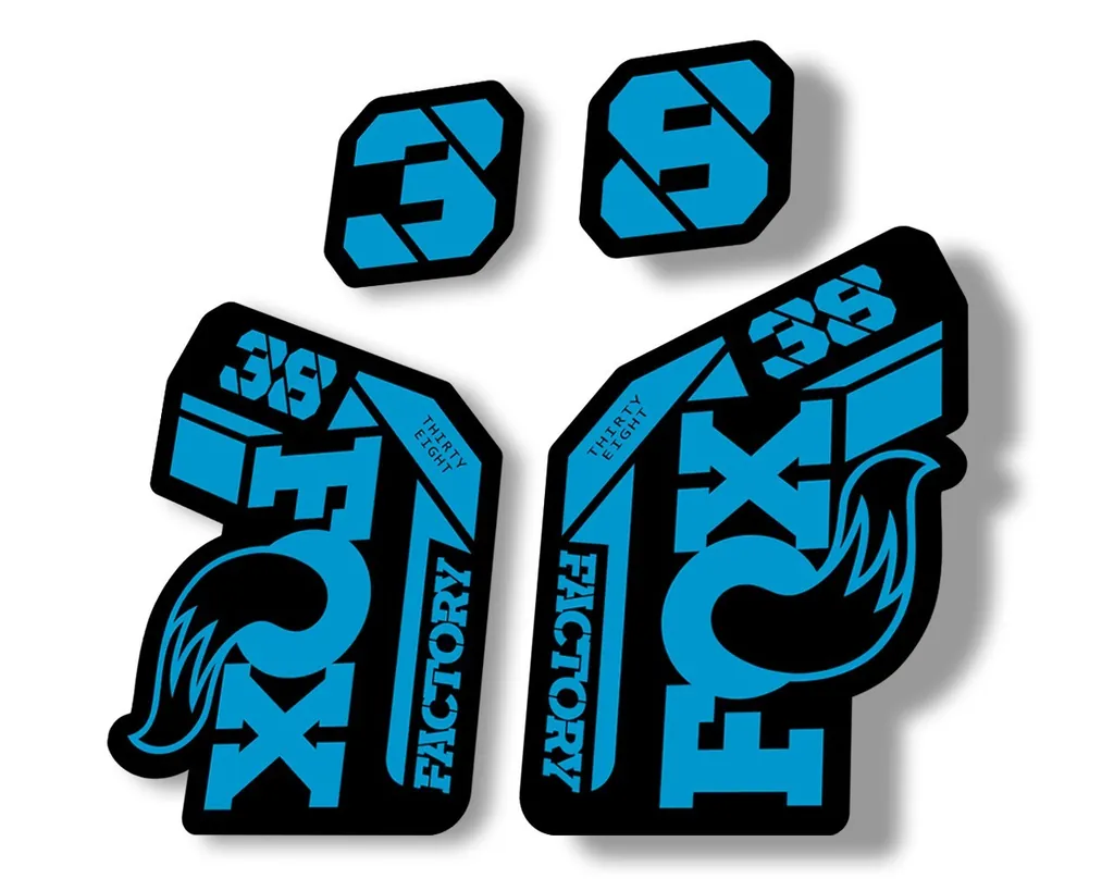 FOX 38 2021 Factory Forks Suspension Decals Sticker Set Adhesive Blue