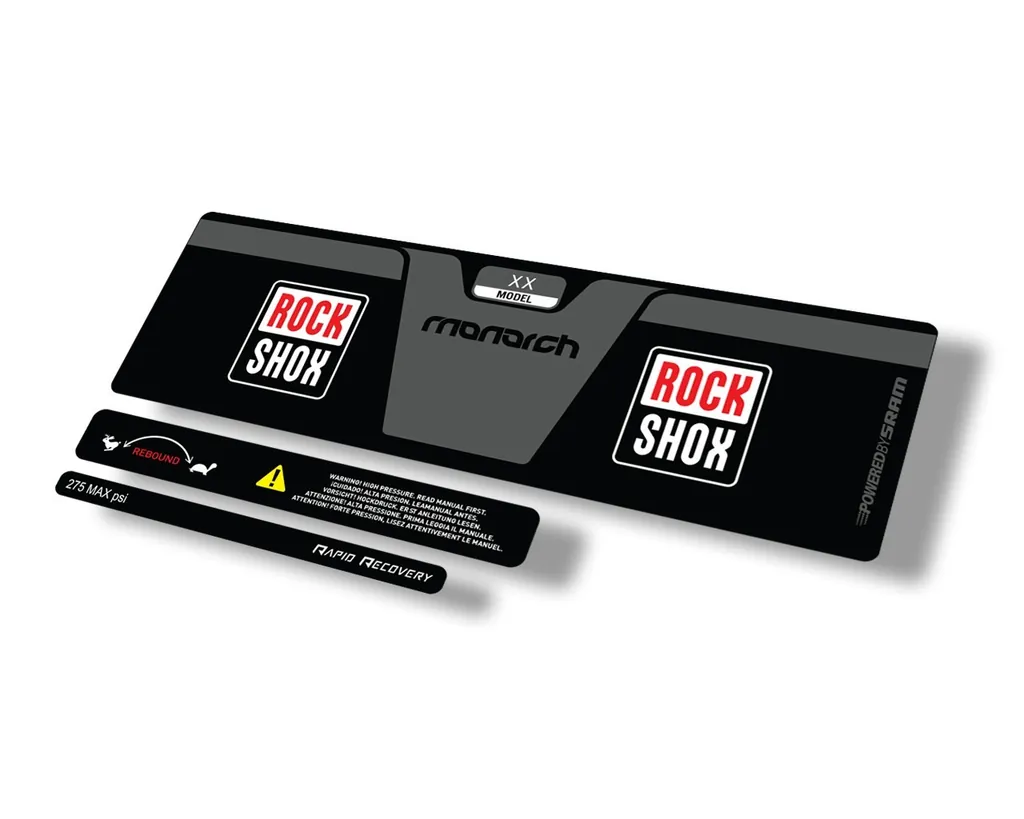 Rock Shox 2014 Monarch XX Rear Shock Decal Sticker Adhesive Set Gray