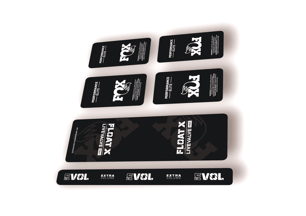 FOX Float X 2025 Elite Live Valve NEO Rear Shock Decal Sticker Kit Adhesiv White