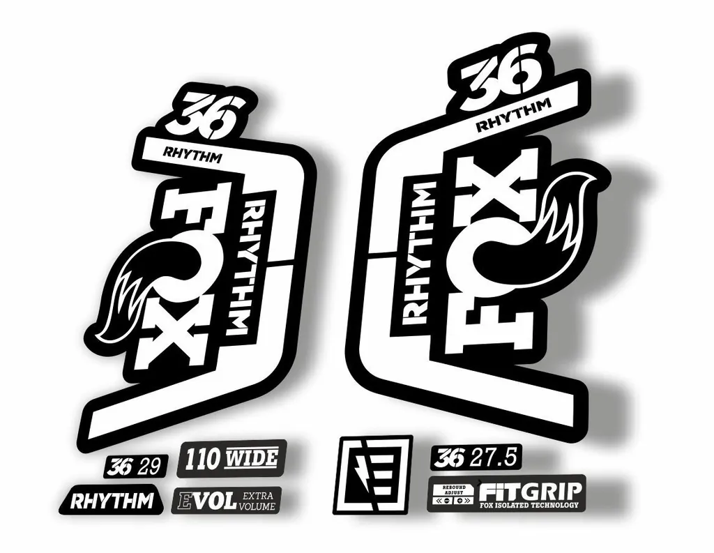 FOX 36 Rhythm 2019 Forks Suspension Factory Decal Sticker Adhesive White