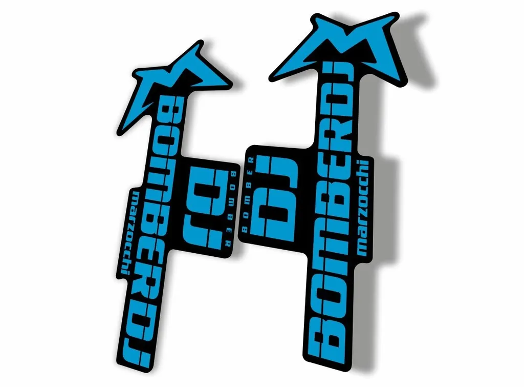 Marzocchi Bomber DJ 2020 Fork Suspension Sticker Decal Kit Adhesive Blue