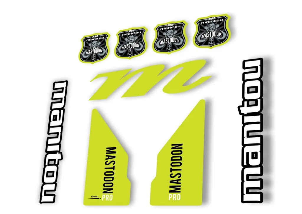 Manitou Mastadon Pro 2017 Fork Suspension Decal Kit Sticker Lime Green