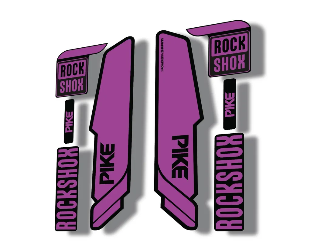 Rock Shox PIKE 2014 Mountain Bike Cycling Decal Kit Sticker Adhesive Purple