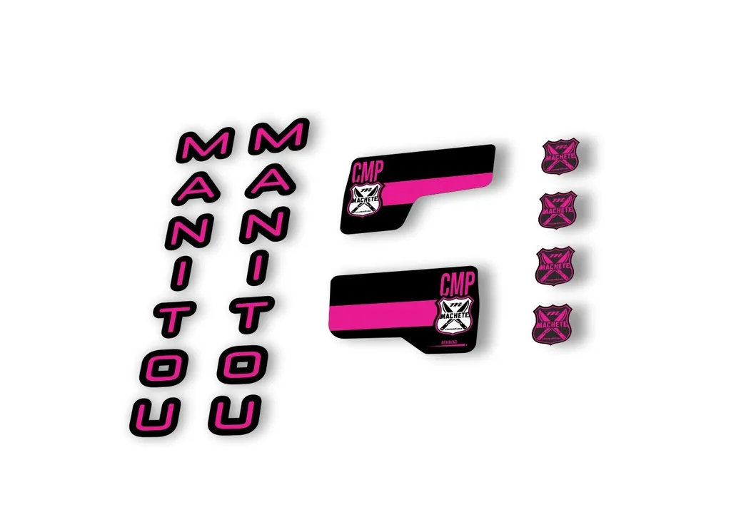 Manitou Machette Comp 2020 Fork Suspension Decal Kit Sticker Set Pink