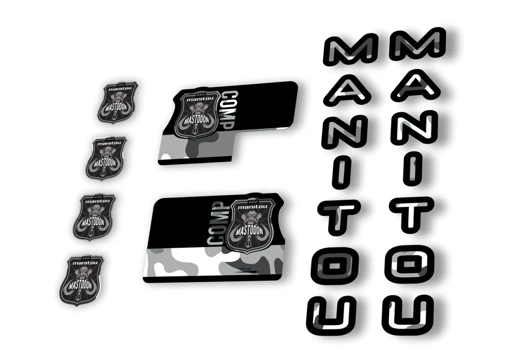 Manitou Mastadon Comp 2020 Fork Suspension Decal Kit Sticker Set White Camo