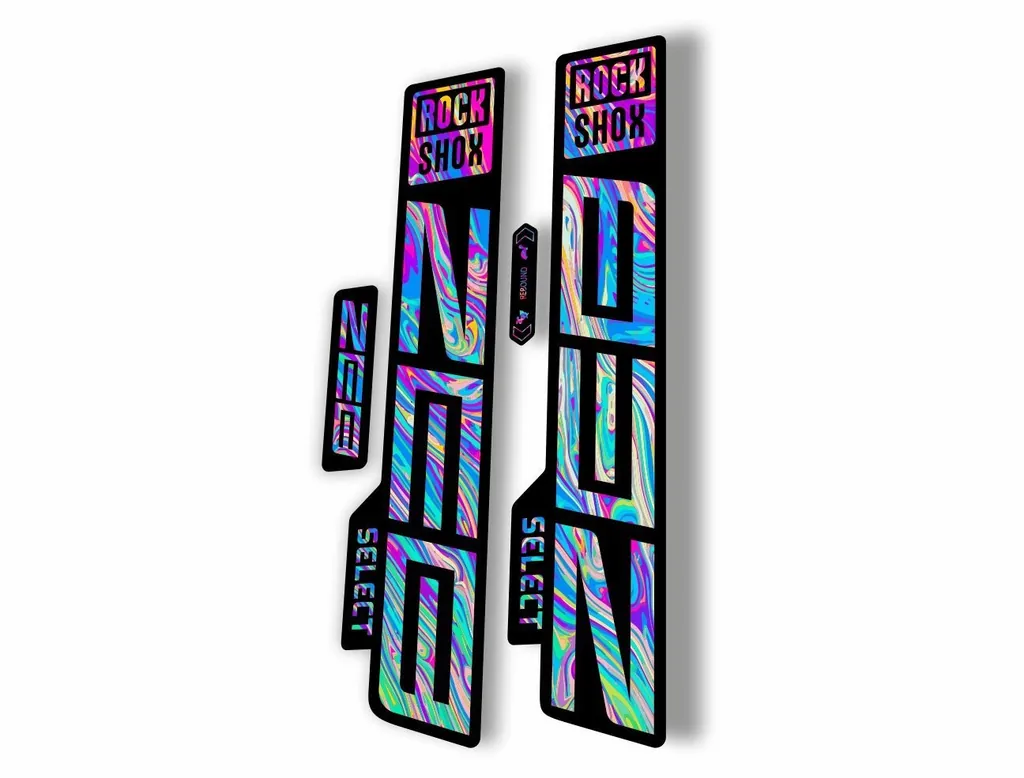 Rock Shox ZEB 2021 Select Mountain Bike Cycling Decal Sticker Oil Slick 1