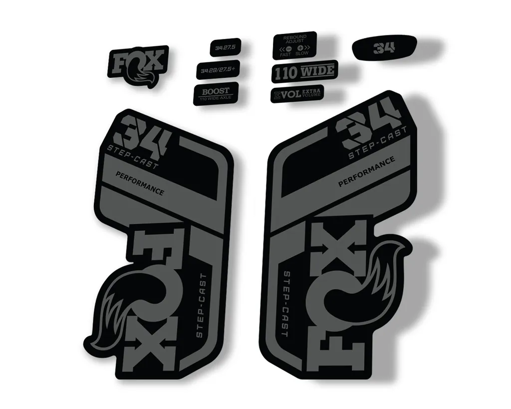 FOX 34 Performance SC 2021 Forks Suspension Factory Decal Sticker Gray