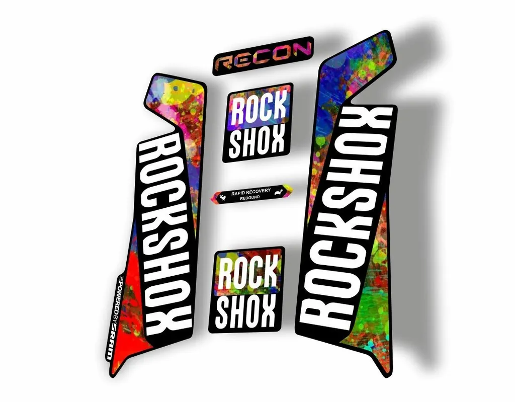 Rock Shox RECON 2016-17 Mountain Bike Cycling Decal Kit Sticker Oil Slick