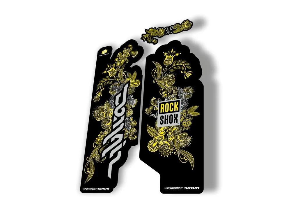 Rock Shox Domain 318 Custom Fork Cycling MTB Decal Kit Sticker Adhesive Yellow