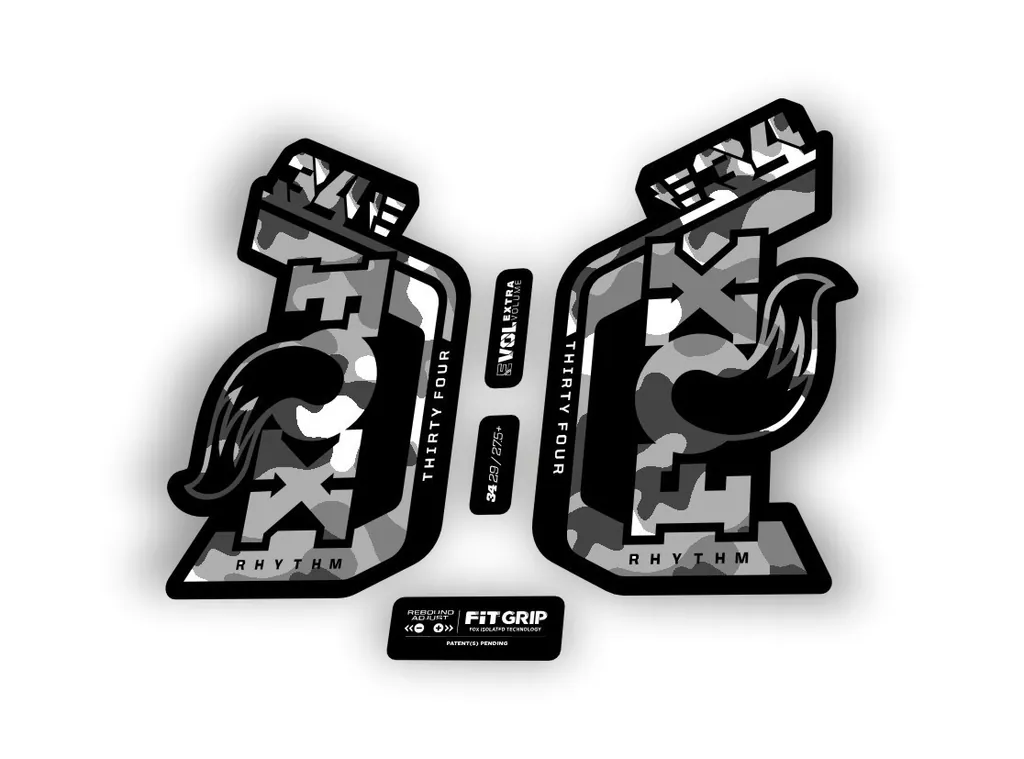 Fox 34 Rhythm E Bike 2024 Fork Suspension Factory Decal Sticker White Camo