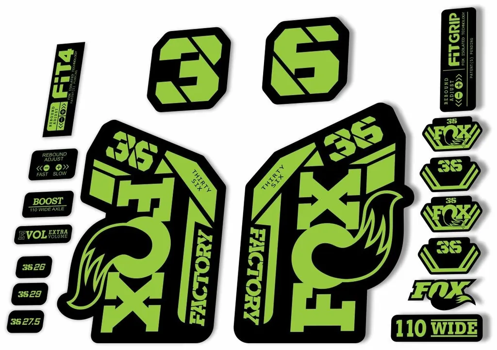 FOX 36 Fork Decal Sticker Set 2021 Factory MTB Suspension Graphics – Green