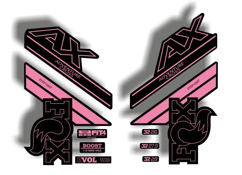FOX Step Cast 2020 AX Adevnture Cross Fork Suspension Decals Sticker Light Pink