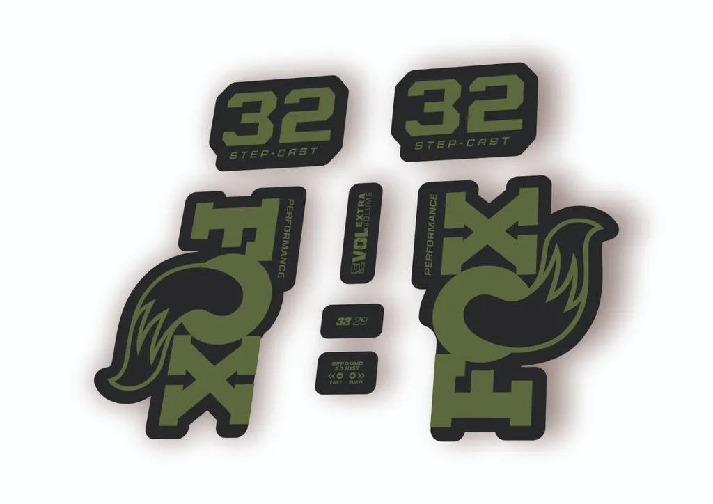 Fox 32 Step Cast Performance 2025 Fork Factory Decal Sticker Adhesive Olive