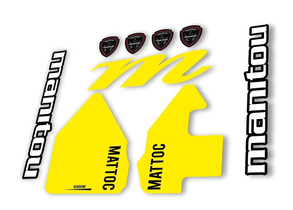 Manitou Mattoc 2017 Fork Suspension Decal Kit Sticker Set Yellow