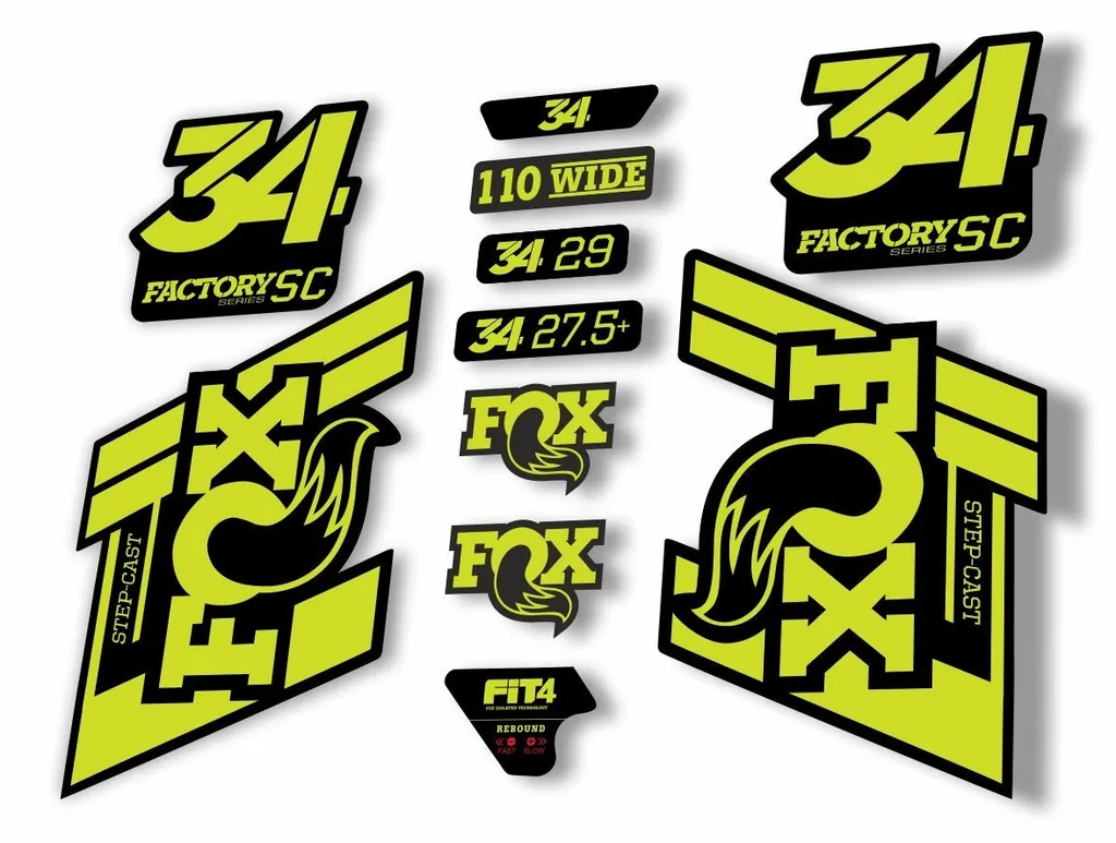 FOX 34 Step Cast SC 2019 Fork Suspension Factory Decal Stickers Adhesive L.Green