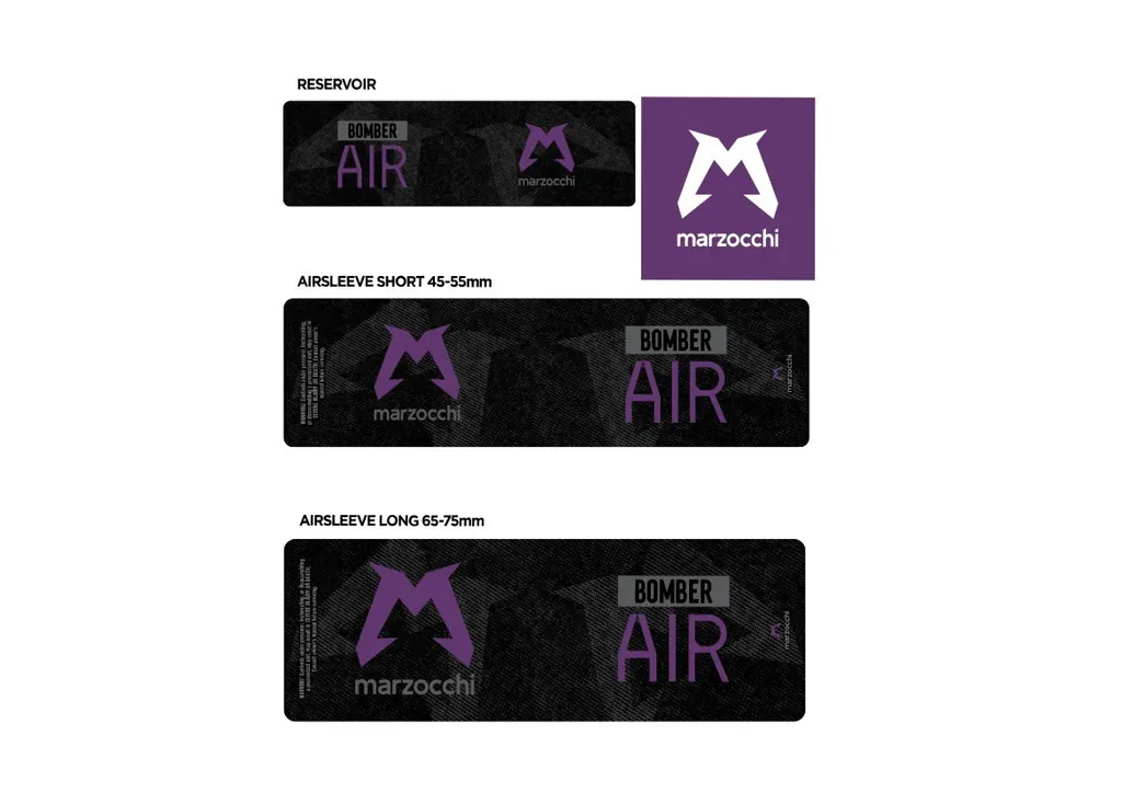 Marzocchi Bomber Air 2024 Rear Shock Sticker Decal Kit Adhesive Purple