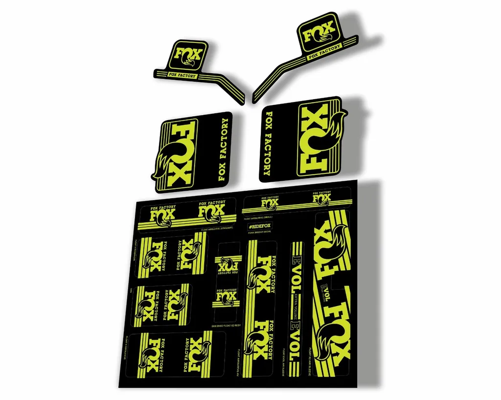 Fox Heritage 2017 Forks Suspension & Shocks Decal Sticker Adhesiv Kit Lime Green