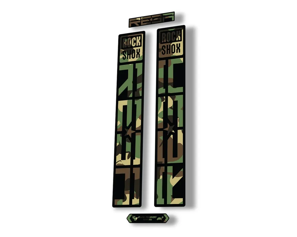 Rock Shox REBA 2021 Fork Decal Mountain Bike Sticker Adhesive Set Camo