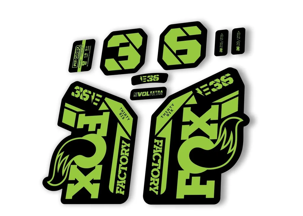 FOX 36 E-Bike Fork Decal Sticker Set 2021 Factory MTB Suspension Graphics  Green