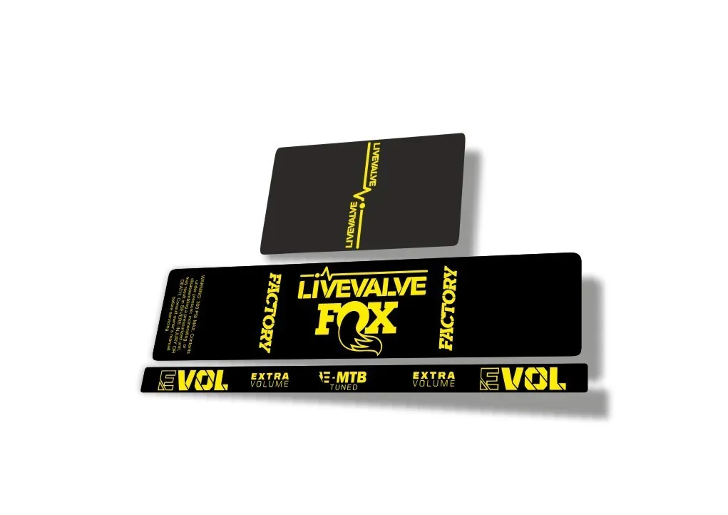 Fox 2022 Live Valve MTB Rear Shock Suspension Sticker Decal Yellow