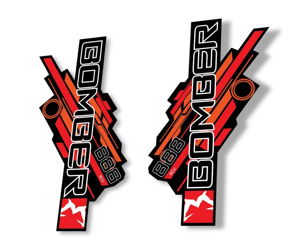 Marzocchi Bomber 888 RCV 2014 Fork Suspension Sticker Decal Kit Orange-Red