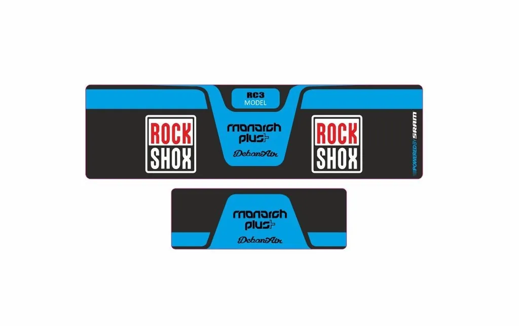 Rock Shox MONARCH Plus RC3 Debon Air Rear Shock Decal Sticker Adhesive Blue