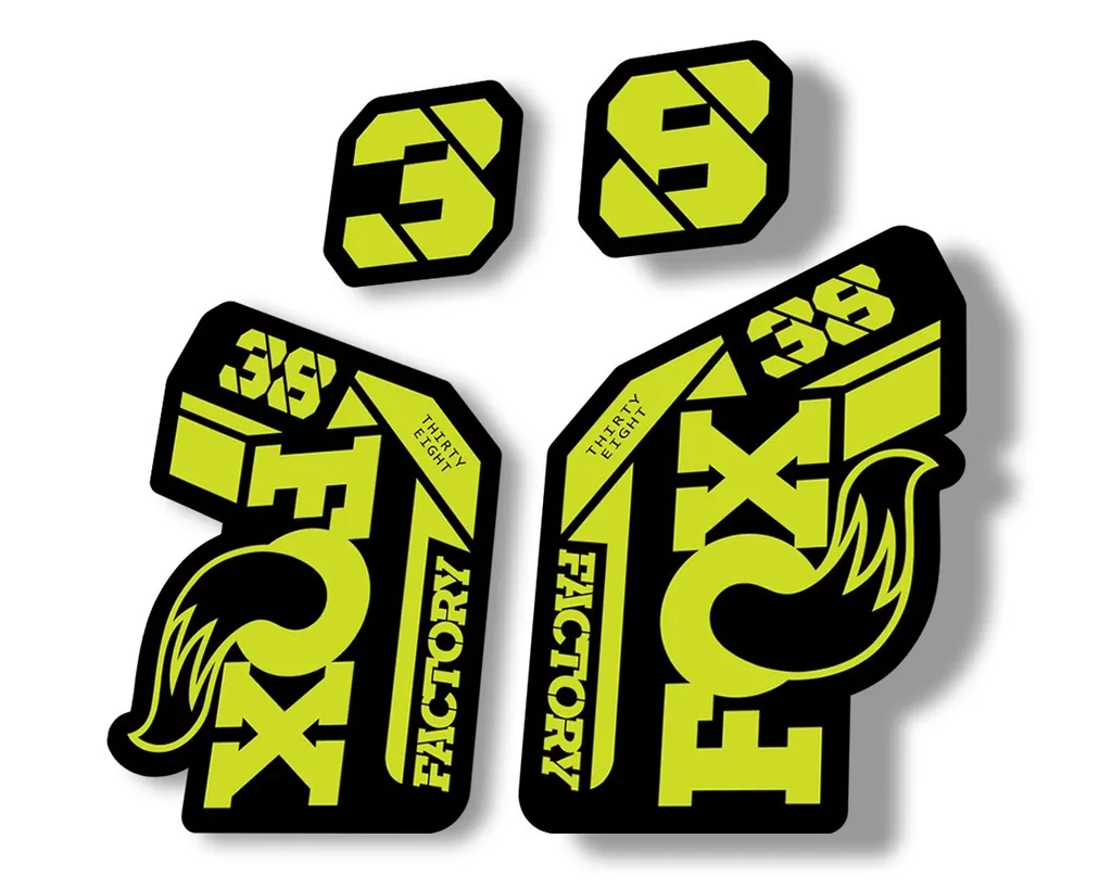 FOX 38 2021 Factory Forks Suspension Decals Sticker Set Adhesive Lime Green