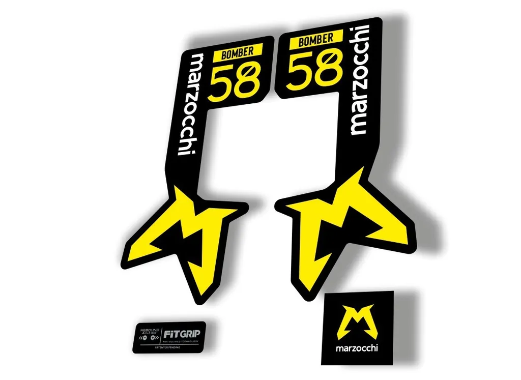 Marzocchi Bomber 58 2025 Suspension Sticker Decal KitAdhesive Yellow