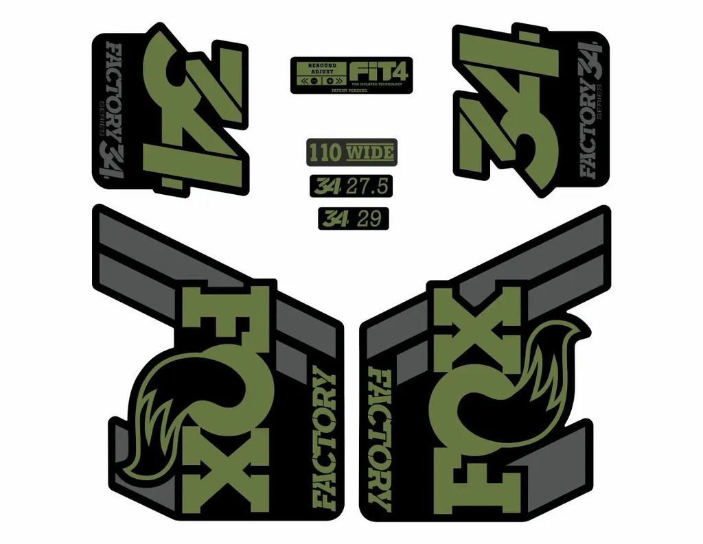 FOX 34 Float 2018-19 Forks Suspension Factory Decal Sticker Adhesive Olive Gray