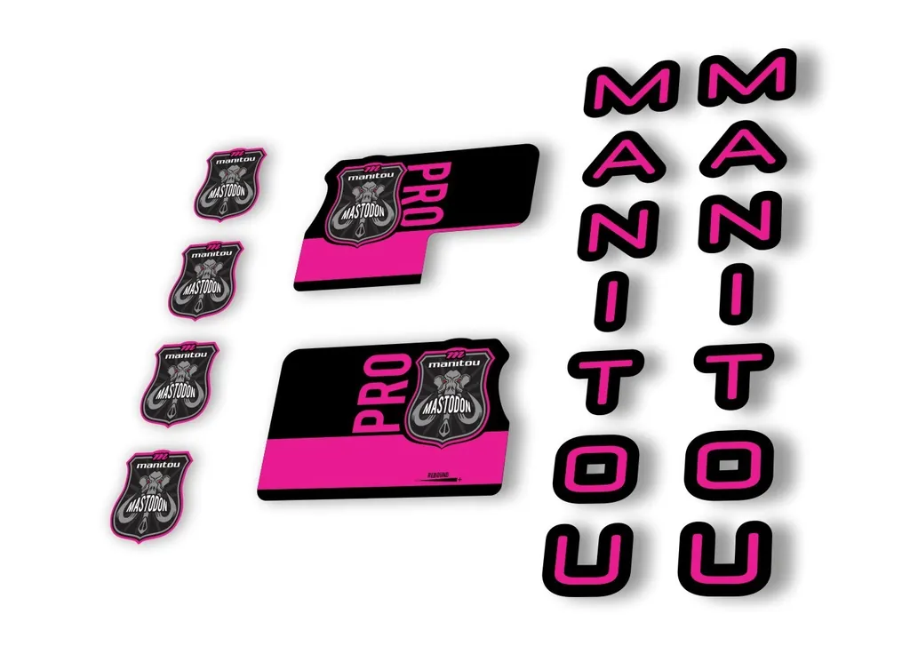 Manitou Mastadon Pro 2020 Fork Suspension Decal Kit Sticker Set Pink