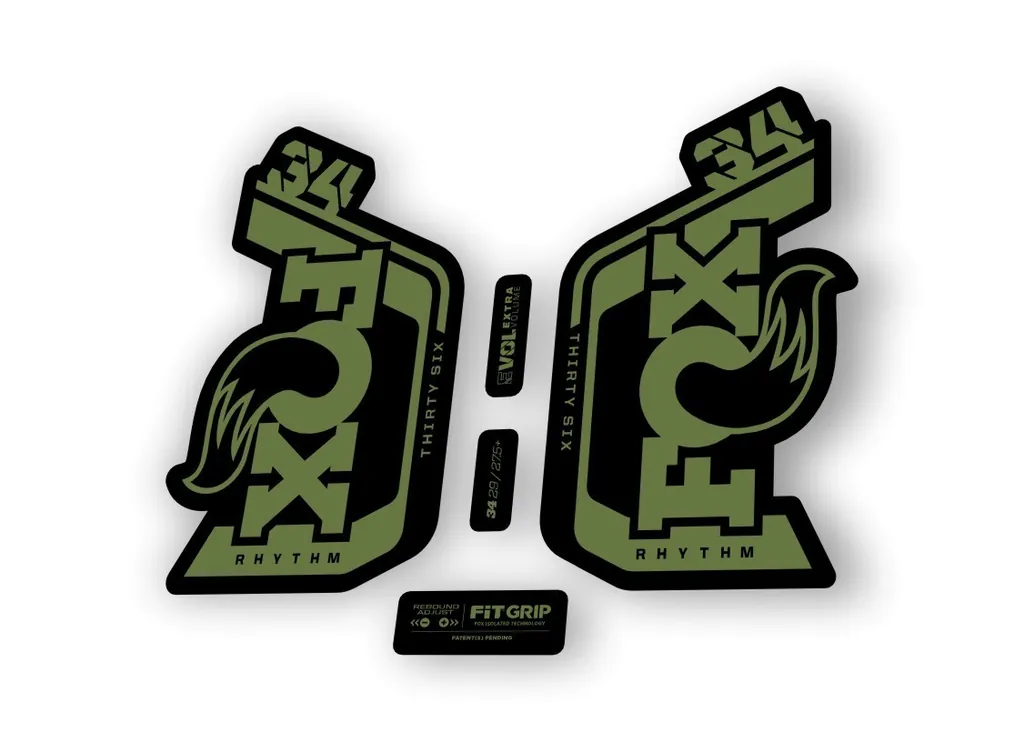 Fox 34 Rhythm 2024 Fork Suspension Factory Decal Sticker Adhesive Olive