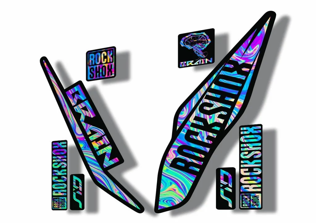 Rock Shox SID Brain 2017 Mountain Bike Cycling Decal Sticker Adhesive Oil Slick1