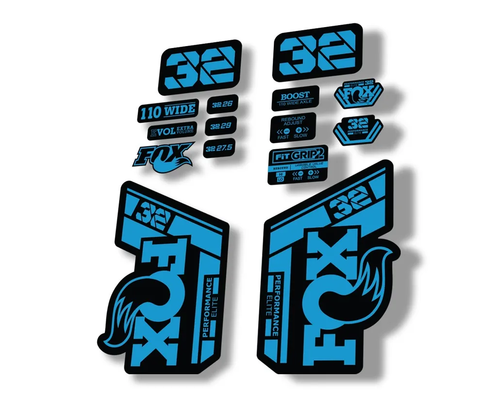 FOX 32 Performance Elite 2021 Factory Fork Decals Suspension Sticker Blue