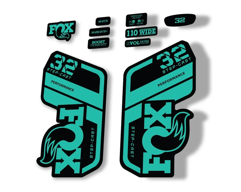 FOX 32 Step Cast Perf. 2021 Factory Fork Decals Suspension Sticker Dolphin