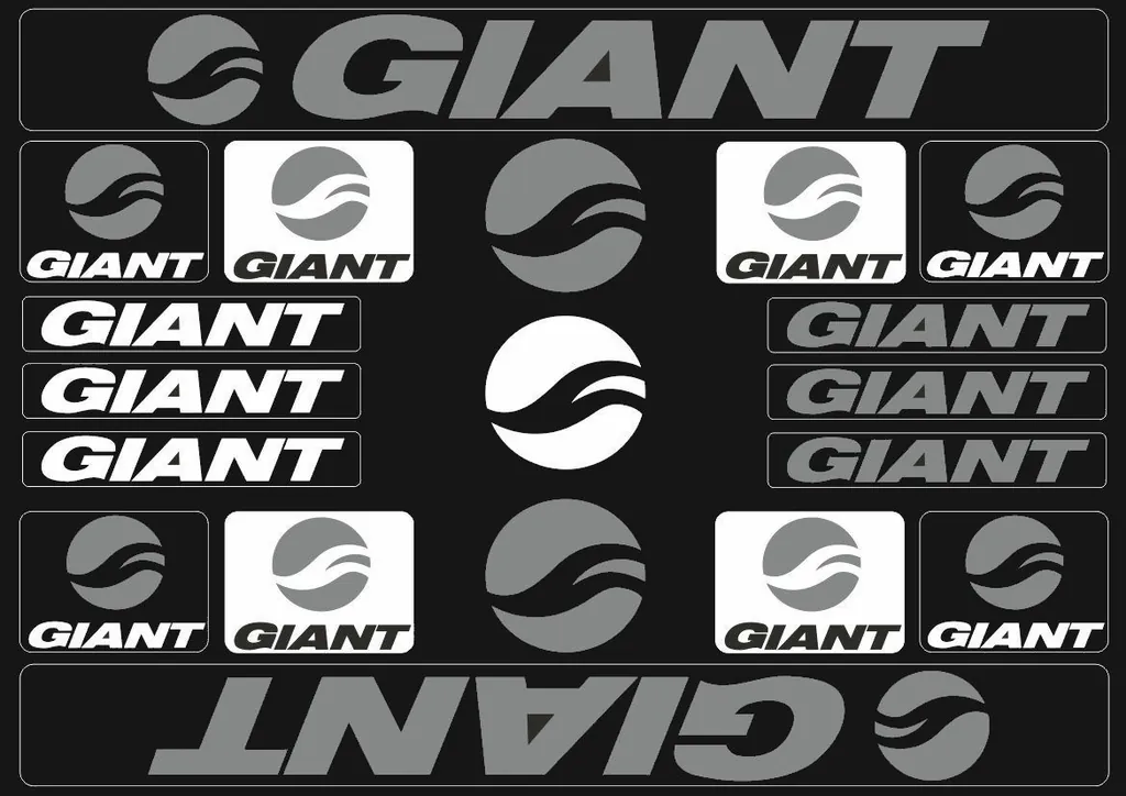 Bicycle Vinyl Frame Stickers – Compatible with GIANT Bikes – Gray