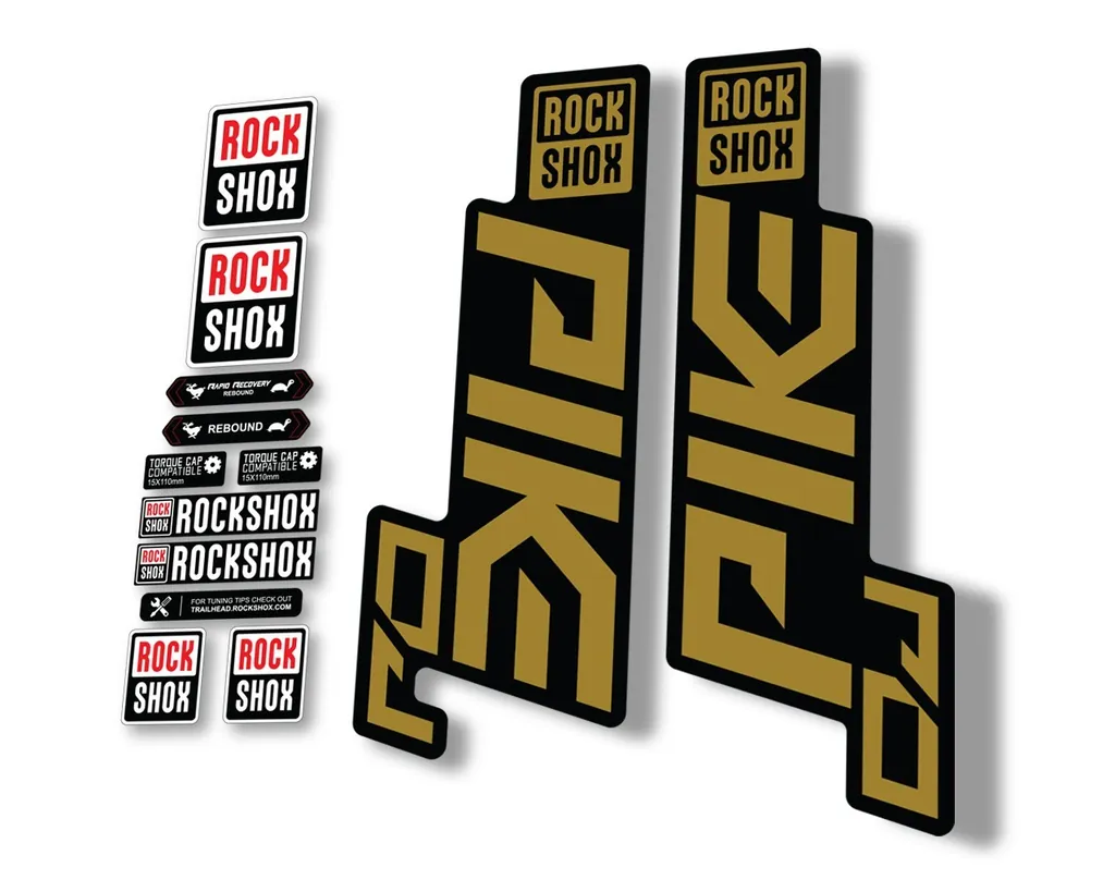 Rock Shox PIKE DJ 2021 Mountain Bike Cycling Decal Sticker Adhesive Gold