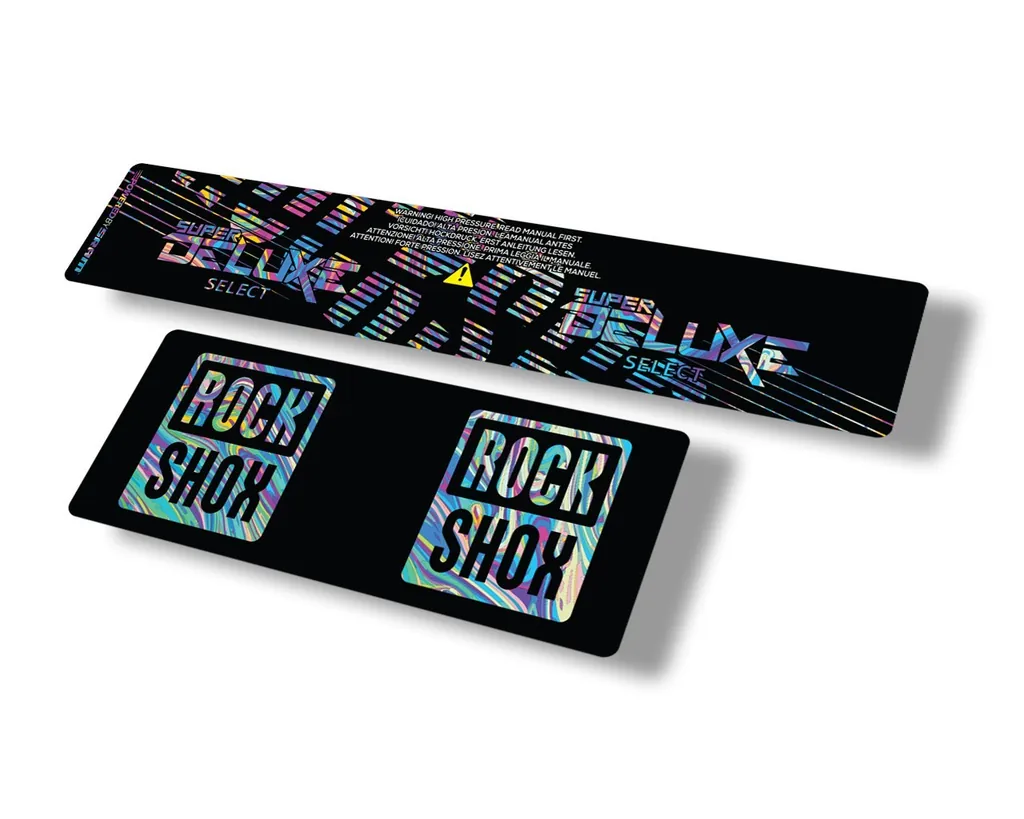 Rock Shox 2021 Super Deluxe Select Rear Shock Decal Sticker Set Oil Slick 1