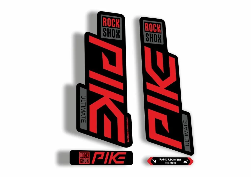 Rock Shox PIKE 2020 ULTIMATE Mountain Bike Cycling Fork Decal Sticker Red Gray